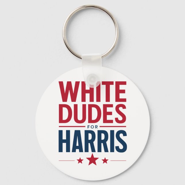 White Dudes For Harris Election Kamala Harris 2024 Nyckelring (Framsida)
