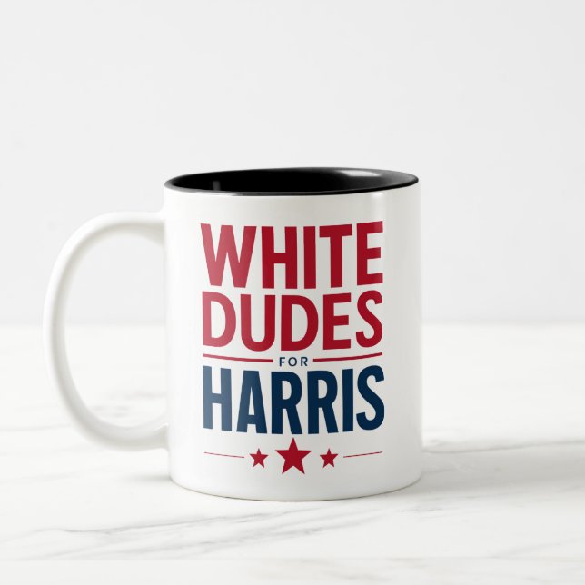 White Dudes For Harris Election Kamala Harris 2024 Två-Tonad Mugg (Vänster)