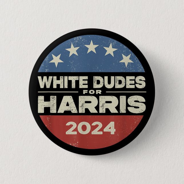 White Dudes For Harris Kamala 2024 Knapp (Framsida)