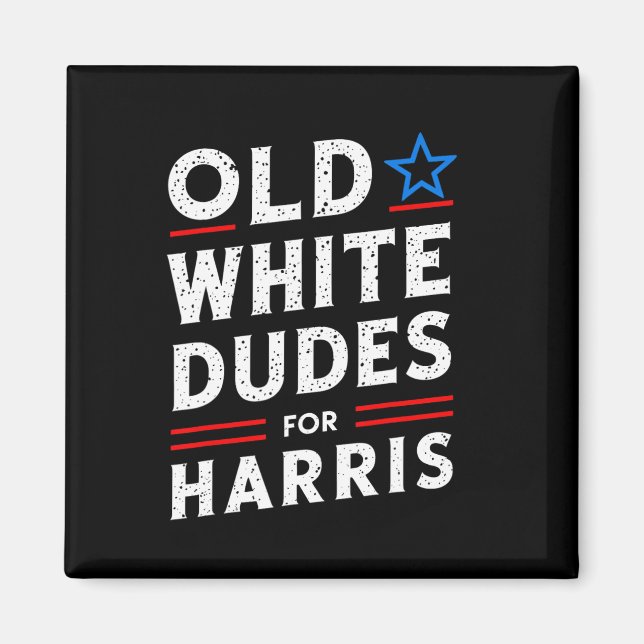White Dudes For Harris Kamala 2024 Magnet (Framsidan)
