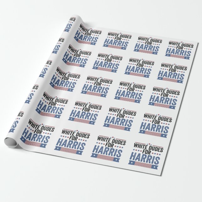 White Dudes for Harris Support President Kamala Presentpapper (Utrullad)