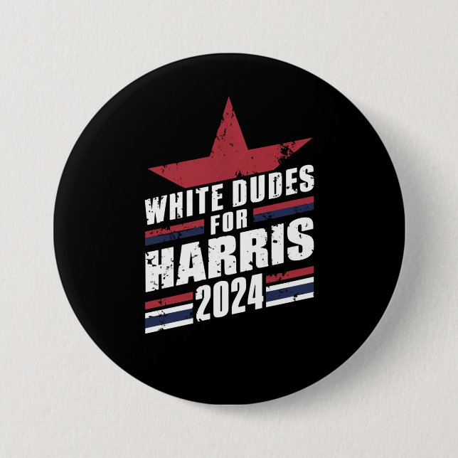 White Dudes For Kamala Harris 2024 Knapp (Framsida)
