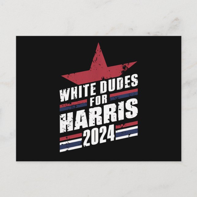 White Dudes For Kamala Harris 2024 Vykort (Framsida)