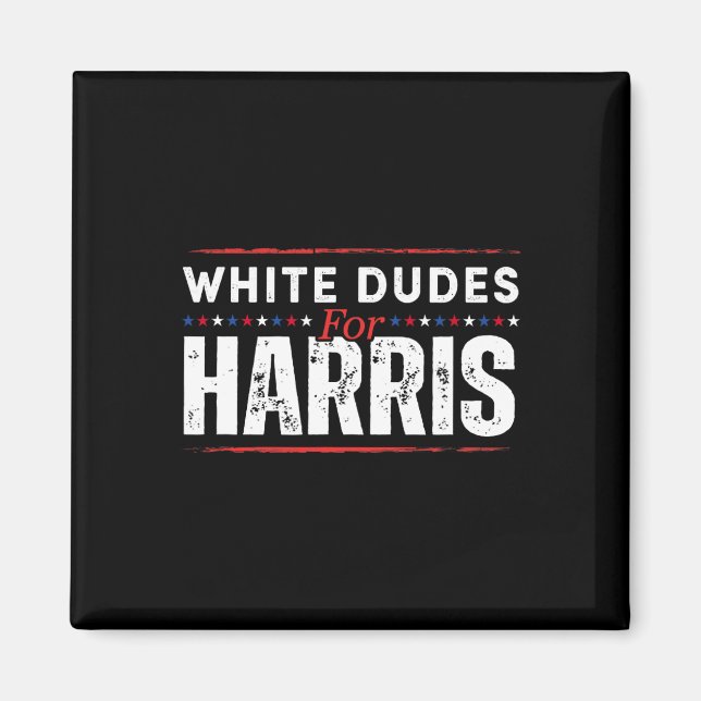 White Dudes for Kamala Harris Manar Magnet (Framsidan)