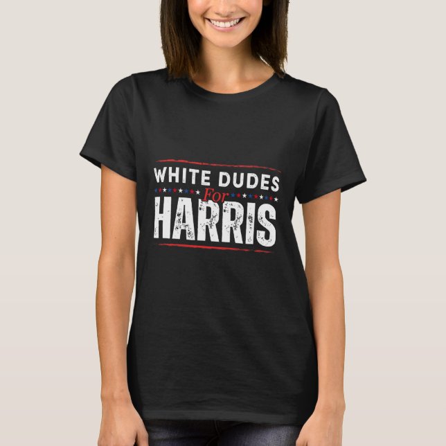 White Dudes for Kamala Harris Manar T Shirt (Framsida)