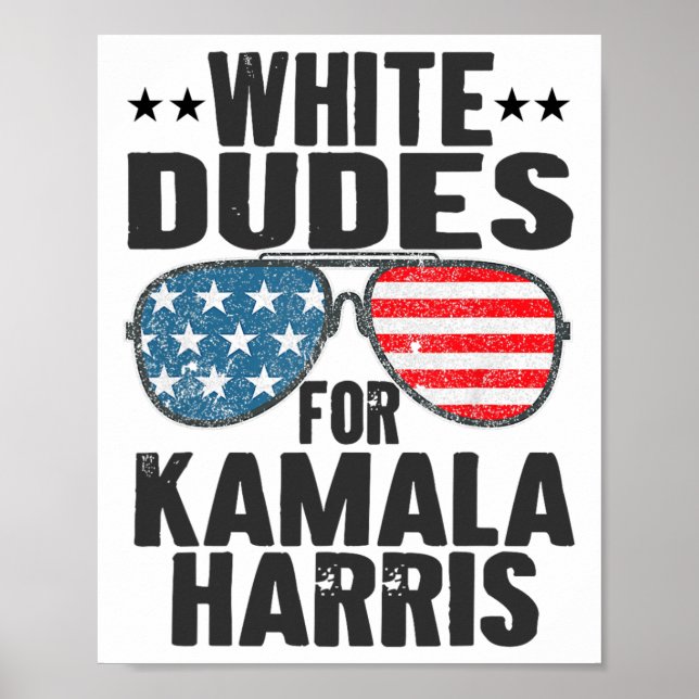 White Dudes for Kamala Harris Sungles Usa Poster (Framsidan)