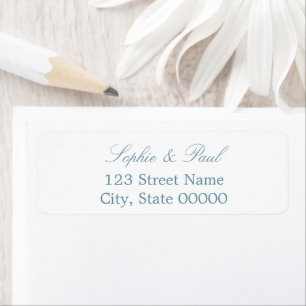 White Dusty Blue Return-adressetikett Returadress Etikett