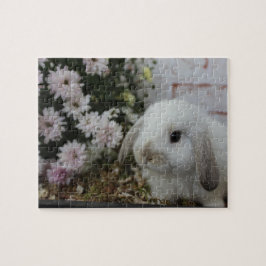 white easter bunny puzzle pussel