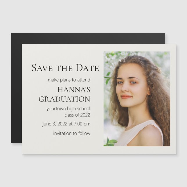 White Editable Färg Photo Studenten (Fram/baksida)