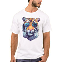 White Editable Man T-Shirt med TIGER 🐯