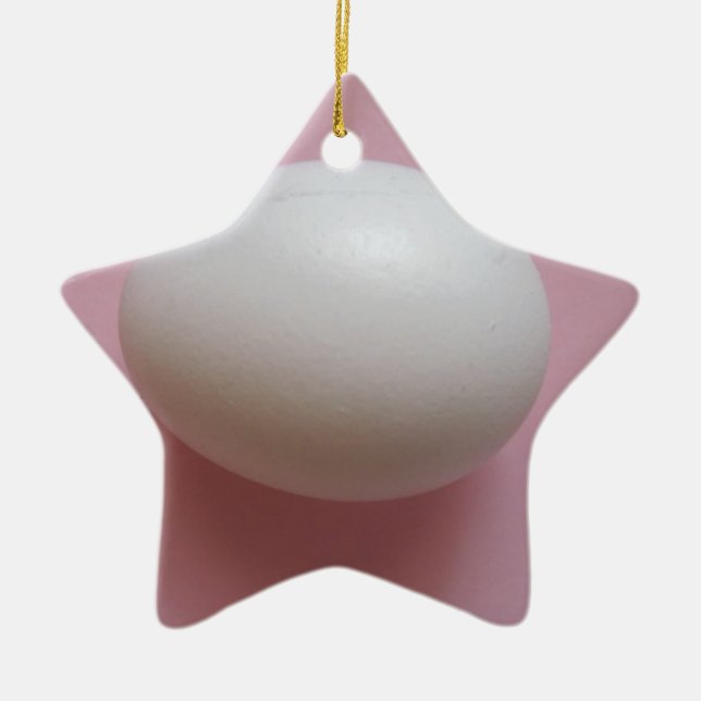 White Egg Julgransprydnad Keramik (Framsidan)