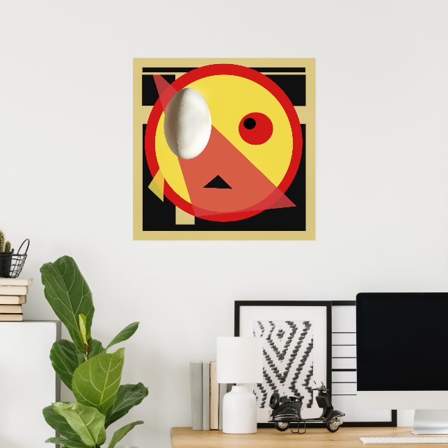 White Egg Modern Bauhaus Design Poster (Hemmakontoret)