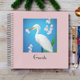 White Egret med Sakura Cherry Träd Guests
