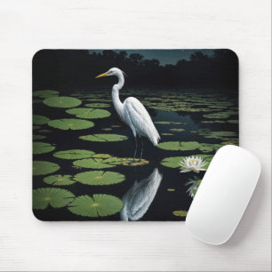 White Egret on Lily Pad Musmatta