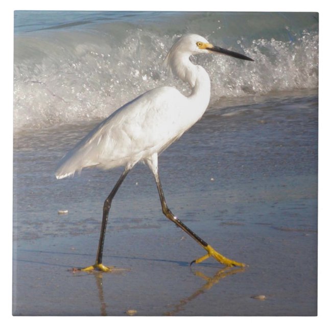 White Egret Tile Kakelplatta (Framsidan)