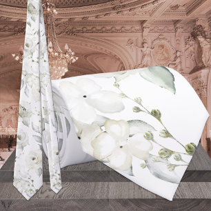 White Elegance First Vår Blommigt Bröllop Slips