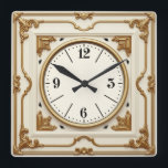 White Elegant Art Deco Fyrkantig Klocka<br><div class="desc">Underbar klockdesign. Du kommer att kärlek det som andra. Du kan fritt använda den här designen för andra produkter som du gillar eller anpassa och lägga till texten. Följ mig för mer. Tack. Ha en trevlig dag.</div>