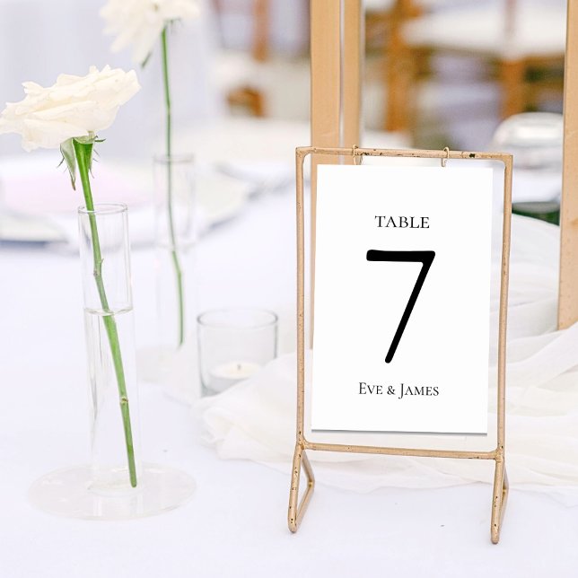 White Elegant Font Modern Formal Wedding Bordsnummer (Skapare uppladdad)