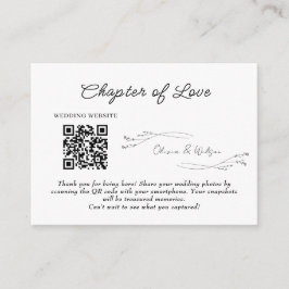 White Elegant Minimalist Botanical Wedding Tilläggskort