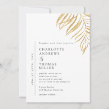 White Elegant Plant Trending Wedding  Einladung