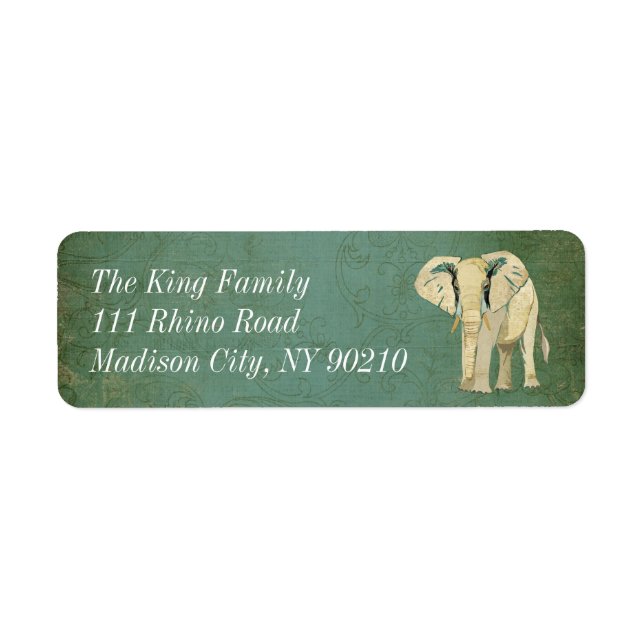 White Elephant Address Label Returadress Etikett (Framsidan)