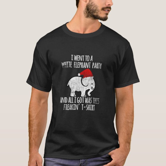 White Elephant Christmas Fun  Gift Exchange Contes T Shirt (Framsida)