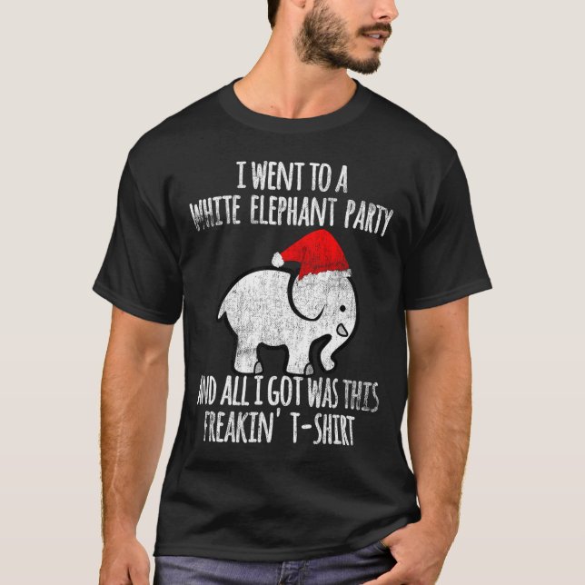 White Elephant Christmas Fun Gift Exchange Contest T Shirt (Framsida)