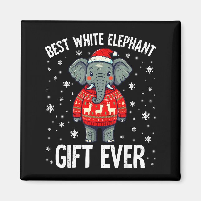 White Elephant Ever Christmas Xmas Under 15 20  Magnet (Framsidan)