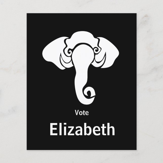 White Elephant Family Home Adress Republican Flygblad (Framsidan)