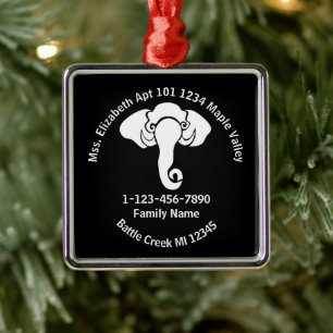 White Elephant Family Home Adress Republican Julgransprydnad Metall