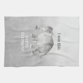 White Elephant Gag Gift Kökshandduk