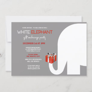 White Elephant Gift Exchange Party-inbjudan Inbjudningar