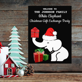 White Elephant jul-gåva Exchange Party Wall Fototryck