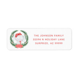 White Elephant-jul Returadress Etikett