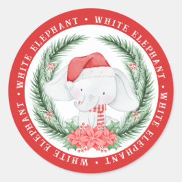 White Elephant-jul Runt Klistermärke