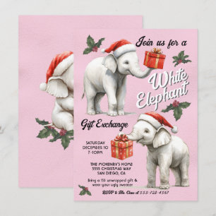 White Elephant-julklapp Exchange Inbjudningar
