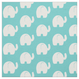 White Elephant Mönster Aqua Tyg