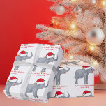 White Elephant Party Cute Personlig jul Presentpapper<br><div class="desc">Cute helgdag djur är min favoritdel av julen. En vacker elefant som bär en röd julhatt och tittar lycklig. Det fyller mig med julandan. Perfekt för inslagning av vita elefantpresenter till party.</div>