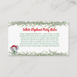 White Elephant Party Rules Card | Funny & Elegant Tilläggskort