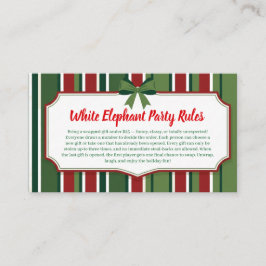 White Elephant Party Rules Card | Funny & Elegant Tilläggskort