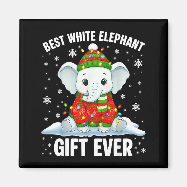 White Elephant Pjs For Adults Under 15 20  Magnet (Framsidan)