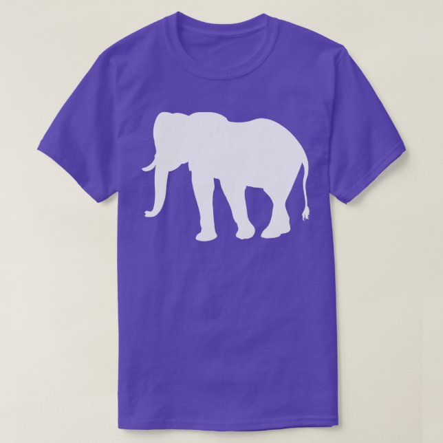 White Elephant Silhouette Zoolog World Elephant T Shirt (Design framsida)