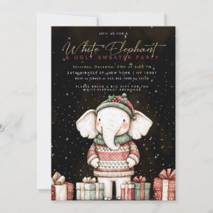 White Elephant Ugly Sweater Party-inbjudan Inbjudningar