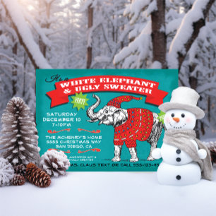 White Elephant Ugly Sweater Party-inbjudan Inbjudningar