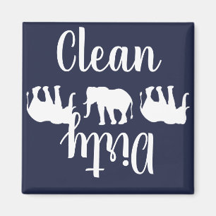 White Elephants Clean Dirty Dishwasher Magnet