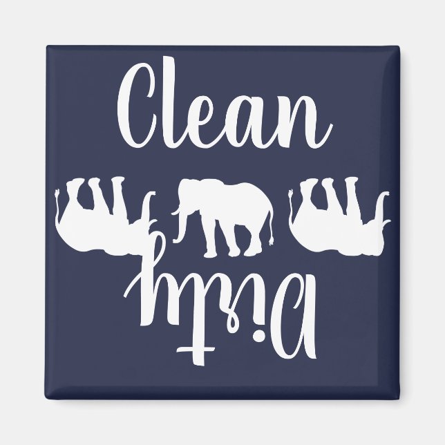 White Elephants Clean Dirty Dishwasher Magnet (Framsidan)