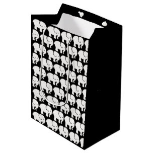 White Elephants Design Gift Bag