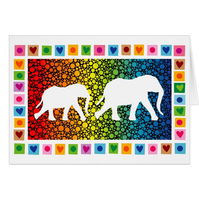 White Elephants Hälsningskort (Framsidan Horizontal)