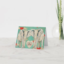 White Elephants Kärlek Card Helgkort