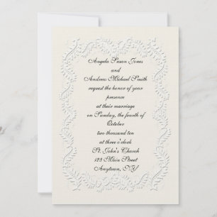 White Embossed-look-inbjudan Inbjudningar